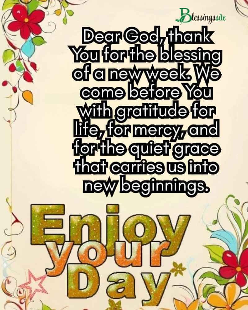 New Week Prayers and Blessings to Thank God